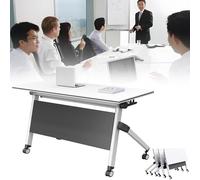 Baodiale Table de conférence Pliante Ensemble de Table de conférence avec roulettes Tables de réunion de Bureau Pliables Modernes Grande Conception rectangulaire pour salles de Formation Séminaires