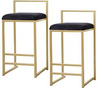 Baodiale Tabourets de Bar à Hauteur de comptoir, Lot de 2, Tabouret de Bar, Tabouret de Bar à Hauteur de comptoir, tabourets de Bar en Velours avec Dossier et Repose-Pieds dorés, tabourets pour îlot
