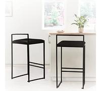 Baodiale Tabourets de Bar à Hauteur de comptoir, Lot de 2, tabourets de Bar en Velours avec Dossier, tabourets de Bar pour Petit-déjeuner pour îlot de Cuisine, tabourets de Bar rembourrés
