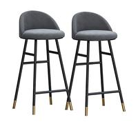 Baodiale Tabourets de Bar en métal à Hauteur de comptoir, Lot de 2, Tabouret de Bar en Velours avec Dossier et Repose-Pieds, tabourets de Bar de Cuisine sans accoudoirs, tabourets d'îlot rembourrés