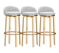 Baodiale Tabourets de Bar en Velours avec Dossier, tabourets de Bar rembourrés en métal pour Bar, comptoir, Cuisine et îlots, 3 pièces, 29,5 Pouces