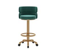 Baodiale Tabourets de Bar Hauts en Velours, pivotants à 360°, avec Repose-Pieds et Dossier, rembourrés et réglables, pour Cuisine, Bistro, Salle à Manger ou café.