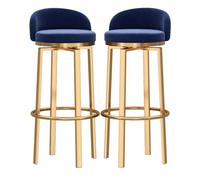 Baodiale Tabourets de Bar pivotants à 360° avec Pieds dorés, Tabouret de Bar en Velours à Hauteur de comptoir, Tabouret Haut pour îlot de Cuisine/Bar à Domicile, Lot de 2, 25,6 Pouces