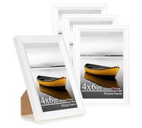 Baoee Lot de 4 cadres photo blancs de 10 x 15 cm avec verre acrylique, cadre pour affiche, certificat