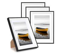 Baoee Lot de 4 cadres photo noirs et blancs de 13 x 18 cm avec verre acrylique, cadre pour affiche, certificat