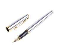Baoer 388 Stylo plume en métal noir à pointe M pour calligraphie étudiants fournitures scolaires outils d'écriture classiques en acier inoxydable pour droitier et gauche Capuchon A