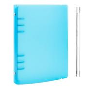 BAOFALI Couverture de classeur A5 à 6 anneaux en PVC souple transparent pour carnet rechargeable avec surface mate pour le stockage des tampons et des matrices (bleu)