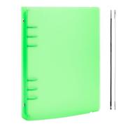 BAOFALI Couverture de classeur A5 à 6 anneaux en PVC souple transparent pour carnet rechargeable avec surface mate pour le stockage des tampons et des matrices (vert)