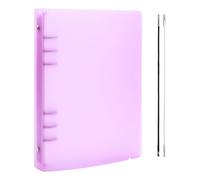 BAOFALI Couverture de classeur A5 à 6 anneaux en PVC souple transparent pour carnet rechargeable avec surface mate pour le stockage des tampons et des matrices (violet)