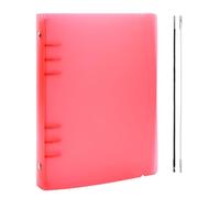 BAOFALI Couverture de classeur A5 à 6 anneaux en PVC souple transparent pour carnet rechargeable avec surface mate pour le stockage des tampons et des matrices (rouge)
