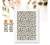 BAOFALI Lot de 10 feuilles de papier de transfert à l'eau pour boucles d'oreilles et argile polymère, pour bijoux, colliers, pendentifs, loisirs créatifs, motif léopard, 14 x 10 cm
