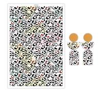 BAOFALI Lot de 10 feuilles de papier de transfert à l'eau pour boucles d'oreilles et argile polymère, pour bijoux, colliers, pendentifs, loisirs créatifs, motif léopard, 14 x 10 cm