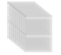 BAOFALI Lot de 10 pochettes plastique A4 pour classeur, dossiers PVC étanches à 4 trous, pochettes feuilles volantes pour budgétisation, inserts de planificateur, photos, documents, rangement de