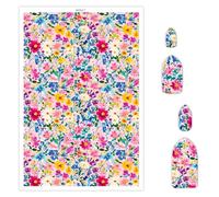 BAOFALI Lot de 12 feuilles de papier de transfert à thème floral pour argile polymère, 15 x 9 cm, papier de transfert pour la fabrication de bijoux et de boucles d'oreilles