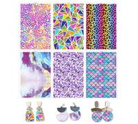 BAOFALI Lot de 12 feuilles de papier de transfert en argile polymère pour loisirs créatifs, 6 types de feuilles de transfert en argile polymère pour fabrication de bijoux et boucles d'oreilles 14 x 9