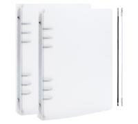 BAOFALI Lot de 2 couvertures de classeur A5 à 6 anneaux en PVC souple transparent pour carnet rechargeable avec surface mate pour le stockage des tampons et des matrices (transparent)