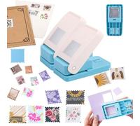 BAOFALI Lot de 2 perforatrices rectangulaires de 2,5 x 2,5 cm et 2,5 x 2 cm - Perforatrice à levier pour travaux manuels, scrapbooking, fabrication de cartes, loisirs créatifs