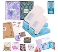 BAOFALI Lot de 2 perforatrices rectangulaires de 3,8 x 3,8 cm et 2,5 x 2,5 cm | Perforatrices à levier pour loisirs créatifs, scrapbooking, fabrication de cartes, loisirs créatifs