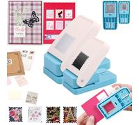 BAOFALI Lot de 2 perforatrices rectangulaires de 3,8 x 3,8 cm et 2,5 x 2,5 cm | Perforatrices à levier pour loisirs créatifs, scrapbooking, fabrication de cartes, loisirs créatifs