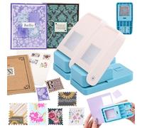 BAOFALI Lot de 2 perforatrices rectangulaires de 3,8 x 3,8 cm et 3,25 x 3,8 cm | Perforatrices à levier pour travaux manuels, scrapbooking, fabrication de cartes, loisirs créatifs