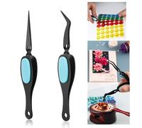 BAOFALI Lot de 2 pinces à épiler inversées pour travaux manuels, serrures croisées, droites, courbées et droites à pointe fine pour loisirs créatifs, strass et petites décorations