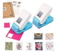 BAOFALI Lot de 2 poinçons rectangulaires à levier festonné pour loisirs créatifs, scrapbooking, fabrication de cartes, loisirs créatifs (argenté)