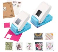 BAOFALI Lot de 2 poinçons rectangulaires pour timbres postaux - 2,5 x 2,3 cm - Avec levier rectangulaire festonné - Pour loisirs créatifs, scrapbooking, fabrication de cartes, loisirs créatifs