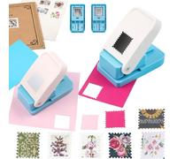 BAOFALI Lot de 2 timbres postaux rectangulaires de 2,5 cm avec poinçon carré de 2,5 cm - Perforatrice rectangulaire festonnée à levier pour loisirs créatifs sur papier, scrapbooking, loisirs créatifs