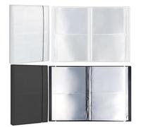 BAOFALI Lot de 20 pages avec 80 pochettes transparentes pour albums de rangement pour cartes postales, autocollants, photos, tampons transparents et matrices de découpe - 44,5 x 27,9 x 3,5 cm (noir +