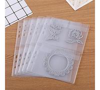 BAOFALI Lot de 20 pochettes en plastique de format A5 à 6 trous étanches en PVC pour feuilles mobiles, planificateur, photos, documents, matrices de découpe (3 compartiments)