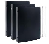 BAOFALI Lot de 3 couvertures de classeur A5 à 6 anneaux en PVC souple transparent pour carnet rechargeable avec surface mate pour le stockage des tampons et des matrices (noir)