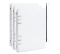 BAOFALI Lot de 3 couvertures de classeur A5 à 6 anneaux en PVC souple transparent pour carnet rechargeable avec surface mate pour le stockage des tampons et des matrices (transparent)