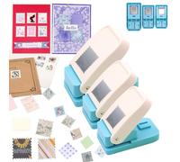 BAOFALI Lot de 3 poinçons pour timbres - 2,5 x 2,5 et 3,2 x 3,8 cm - Perforatrice pour timbres - Perforatrices pour papier - Pour travaux manuels, scrapbooking, scrapbooking, journal, fabrication de