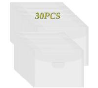 BAOFALI Lot de 30 pochettes de rangement refermables en plastique transparent pour timbres et matrices de découpe - 14 x 19 cm