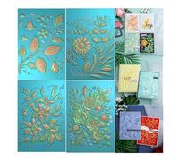 BAOFALI Lot de 4 dossiers de gaufrage 3D en plastique pour la fabrication de cartes, le scrapbooking, les plaques en papier cartonné gaufré, les grelots et les loisirs créatifs