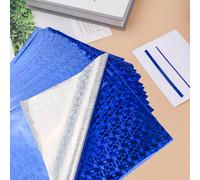 BAOFALI Lot de 50 feuilles de papier d'aluminium réactif au toner pour imprimante laser et plastifieuse, pour scrapbooking, loisirs créatifs, 20 x 29 cm (pierre précieuse bleue)