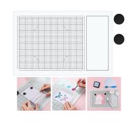 BAOFALI Tapis de découpe magnétique en verre résistant à la chaleur 40 x 26 cm avec aimants, quadrillage et mesures pour la découpe, l'estampage, les supports mixtes, le gaufrage à la chaleur et les