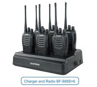 Baofeng 888s 6 emballés ensemble complet avec chargeur six voies uhf radio 2 voies portable baofeng talkie-walkie BF-666S 777S talkie-walkie Ac - Type Charger add BF-888S-EURO