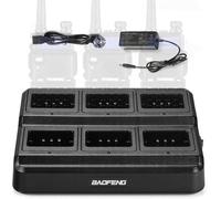 BAOFENG Chargeur à 6 compartiments pour talkie-walkie GT-5R - Station de charge multiple pour radios et batteries des séries GT-5R et UV-5R