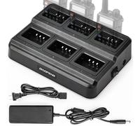 BAOFENG Chargeur UV-5R à six voies, station de charge multi-unités UV5R | Pour talkie-walkies UV-5R, BF-F8HP GT-5R UV-5R+ Plus UV-5RE UV-5RTP UV-5RX3 UV-5RA UV-5G et base de chargement de piles