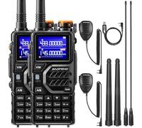 BAOFENG K5PLUS Talkie-walkie 10W, Radio UHF VHF Longue portée avec FM Airband, Batterie 2500 mAh, Port USB-C, 999 canaux, micros Haut-parleurs, câble de Programmation, Compatible Chirp [Lot de 2]