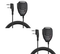 BAOFENG Lot de 2 microphones portables UV-5R pour radio jambon BF-F8HP 2 broches K compatibles avec UV-K5 8UV-82 K5Plus UV-17R P15UV UV-5RM