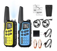 BAOFENG Talkie Walkies PMR446 sans Licence 16 Canaux CTCSS/DCS Dual Watch VOX Takie-Walkies Radio Longue portée avec Batterie 1400mAh pour Adultes et Enfants - T25 (2 pièces)