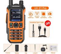 Baofeng UV 21 Pro Sans Fil Copie Morte Walperforé Talkie 999CH AM Longue Portée Étanche Multi-Bande Type-C Ham Radio UV 5R UV-K6 - Type Orange-Euro