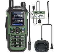 Baofeng UV-21 Pro talkie-walkie fréquence de copie sans fil 999CH chargeur tri-bande TYPE-C longue portée NOAA pour Radio amateur UV-5R - Type Green Standard-EURO