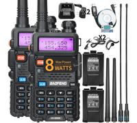 BaoFeng UV-5R 8W Tri-Power talkie-walkie haute puissance double bande longue portée 128 CH Portable UV 5R jambon Radio bidirectionnelle 1/2 pièces 1X8W-H-771-MIC-Cable