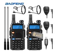 BaoFeng UV-5R 8W Tri-Power talkie-walkie haute puissance double bande longue portée 128 CH Portable UV 5R jambon Radio bidirectionnelle 1/2 pièces 1X8W-H-771