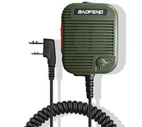 BAOFENG UV-5R Microphone tactique haut-parleur volume réglable pour radio GMRS Ham BF-F8HP UV-82 BF-888S (vert olive)