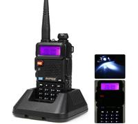 Baofeng UV-5R Talkie-walkie FM radio VHF-UHF avec double bande, affichage, veille et horloge intégrée Noir