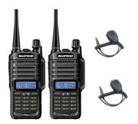 Baofeng UV-9R Plus talkie-walkie, étanche selon IP67, communication à longue distance , Ajoute 2 microphones haut-parleurs.